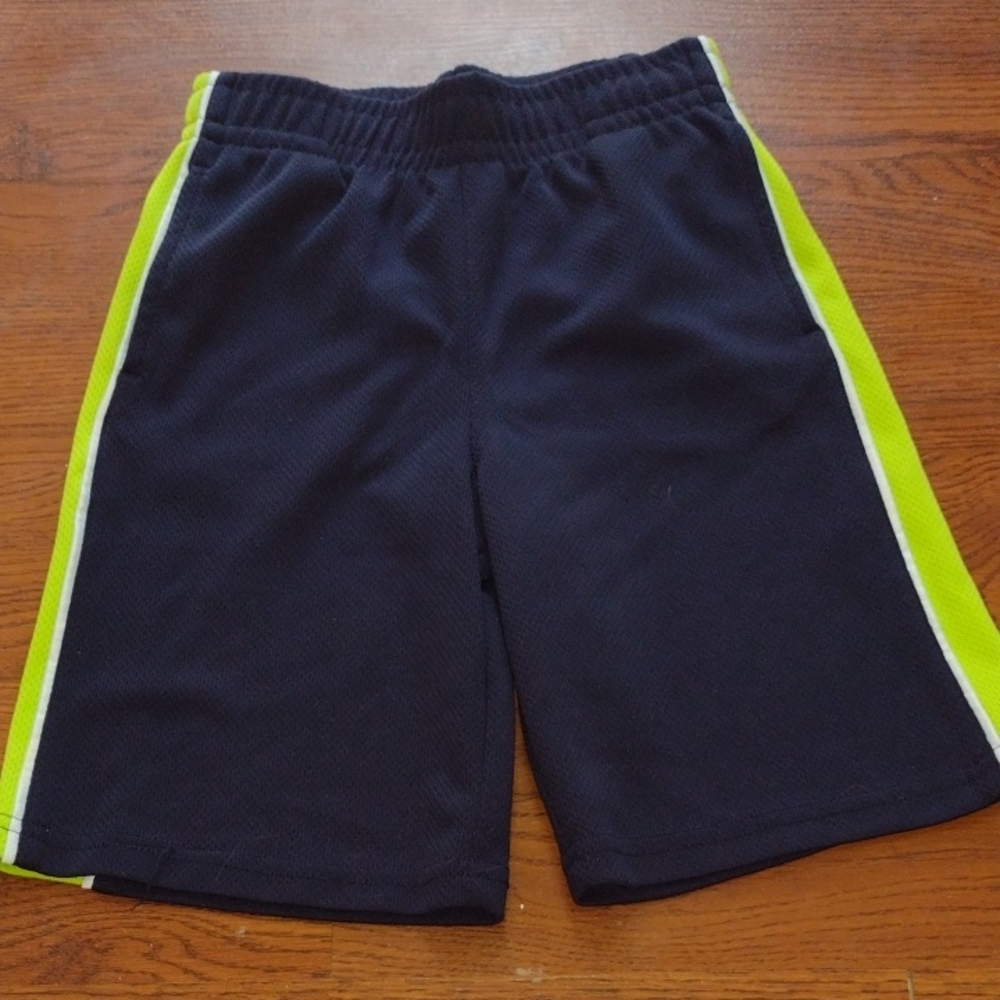 3/$15 Garanimals Navy Shorts with Lime Side Stripes